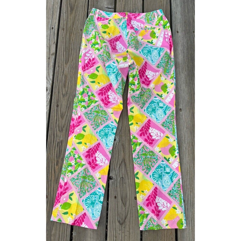 Lilly Pulitzer Women's 8 Tropical Patchwork Pants Floral Shells Crocodile - Picture 7 of 9